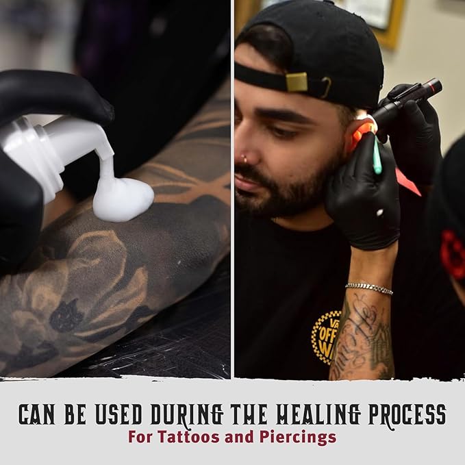 Hustle Bubbles Tattoo Aftercare - Antibacterial Foaming Tattoo Soap for New Tattoos and Piercings - TSA Approved - Vegan, Cruelty Free - 3.4 fl oz