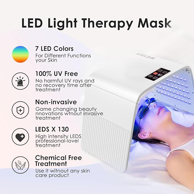 Red-Light-Therapy, Red Light Therapy for Face, 7 Colors Facial Led Light Therapy Face Mask,SPA Equipment for Skincare at Home