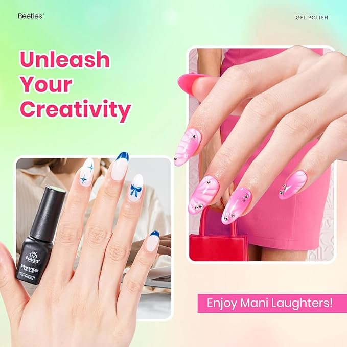 Beetles Gel Nail Polish Set - Fourfold Grace Collection, 25 Colors Baby Blue Biush Pink Gel Polish Set Spring Colors with Base Top Coat Soak off UV Gel DIY Nail Art Manicure Gift for Women