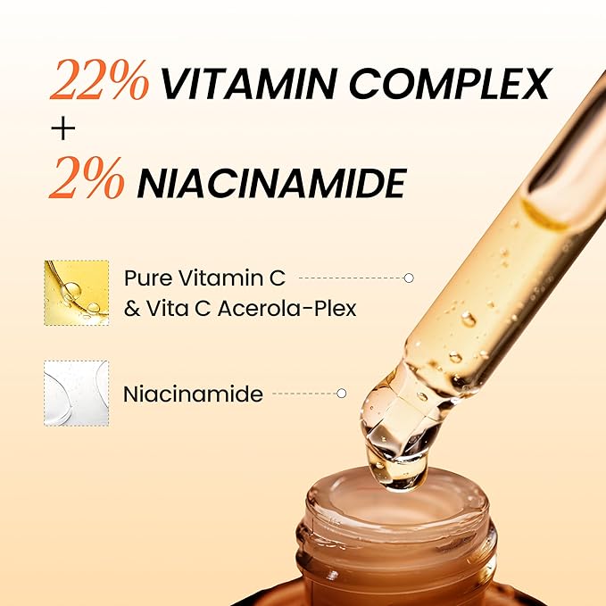 DERMALOGY by NEOGEN Real Vita C Serum, Hydrating Vitalizing Facial Serum with 22% Vitamin C, Even Skin Tone, Dark Spot Serum, Korean Skin Care (32g/ 1.12 oz)