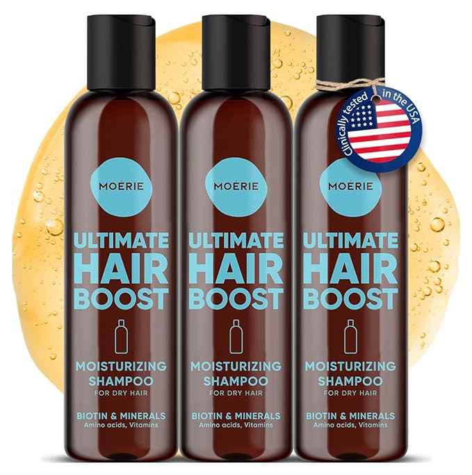 Moerie Ultimate Hair Growth Shampoo – For Longer, Thicker, Fuller Hair - Vegan Friendly Volumizing Hair Products – Paraben & Silicone Free – All Hair Types – Reverse Hair Loss