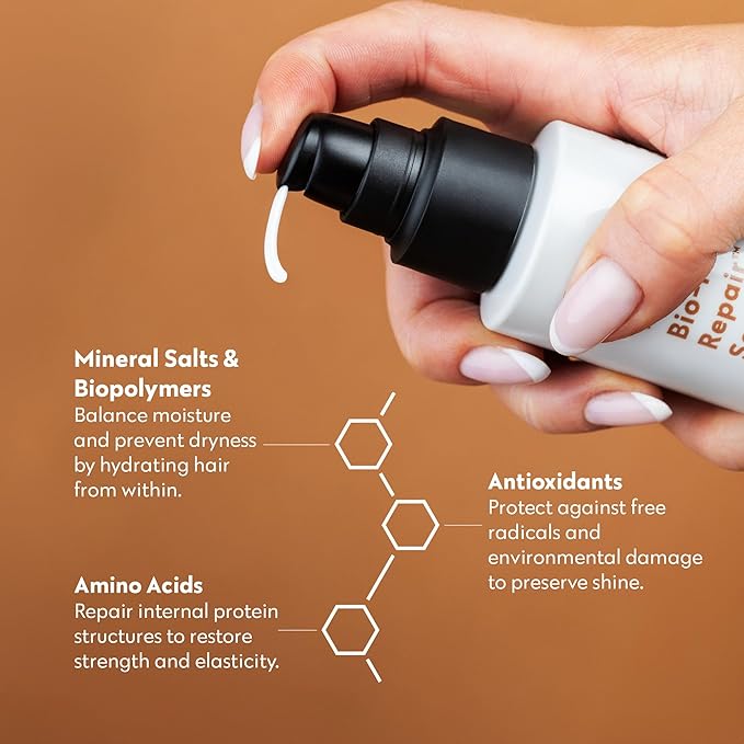 FOUR REASONS Bio-Molecule Repair Hydrating Serum – Bond Repair & Anti-Frizz Serum for Frizzy, Dry, or Damaged Hair – Lightweight Hair Oil with Heat Protectant – Vegan & Cruelty Free, 3.4 Fl Oz