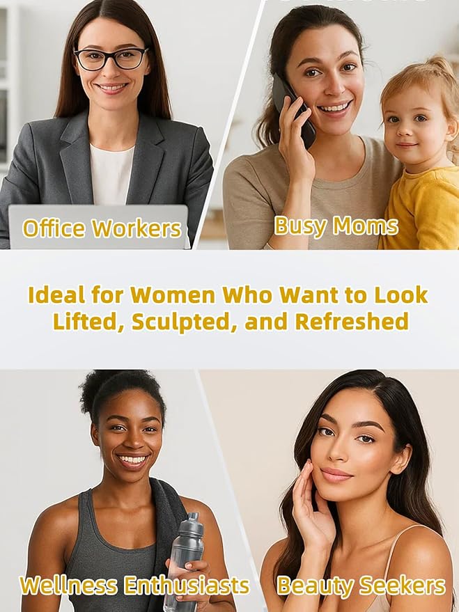 Lymphatic Contour Face Brush – Face Massager for Lymphatic Drainage, Double Chin Reducer, and Facial Sculpting – Gentle Vibrating Lymphatic Drainage Tool for Jawline & Puffiness - White