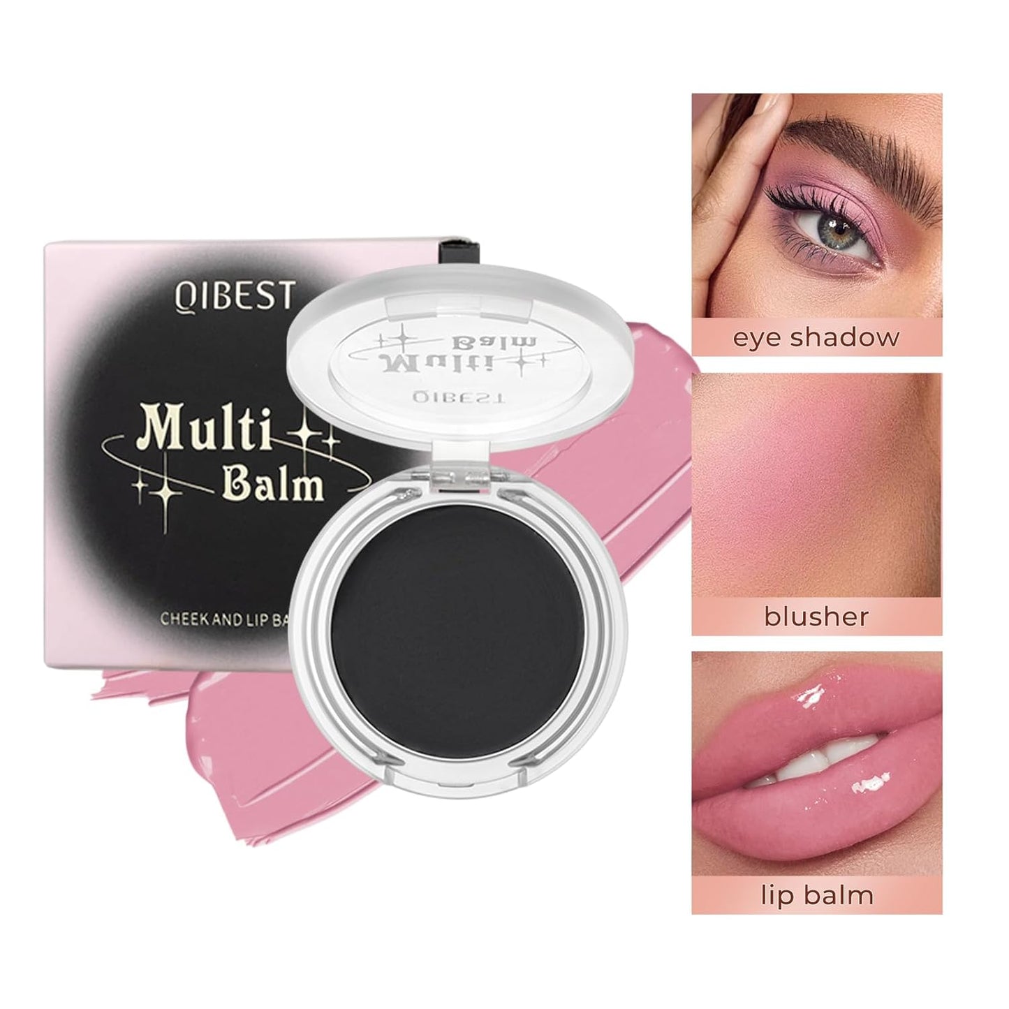 Jolilab Blush Makeup Color Changing Blush Palette Cream Blush Powder Palette Long-Lasting Hydrating Pigment High Impact Buildable Color Lightweight Smooth Finish for Eyes Cheeks(1, pink, 1)