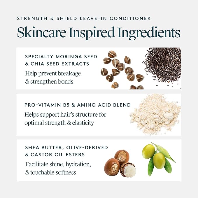 VIRTUE Strength and Shield Leave-In Conditioner, Detangles and Strengthens Hair, All Hair Types, Color Safe, 5 Fl Oz