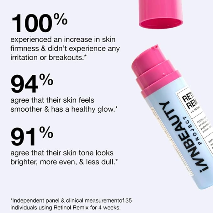 Innbeauty Project Retinol Remix 1% Retinol Treatment with Peptides & Tranexamic Acid for Wrinkles & Texture, 1 OZ (30ml)