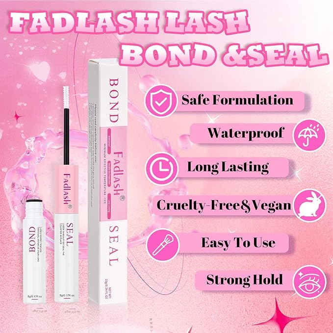 FADLASH Lash Extension Kit 80D+100D Lash Clusters D Curl Lash Cluster Kit DIY Eyelash Extension Kit with Lash Bond and Seal Lash Tweezers 3D Effect fluffy Cluster Lashes(80+100D Kit, Mix 8-16mm)