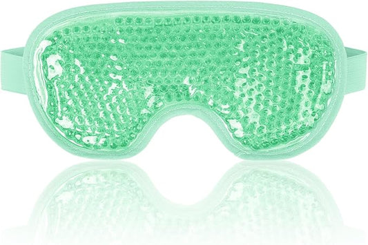 NEWGO Cooling Eye Mask for Puffy Eyes, Cold Eye Mask Eye Ice Pack for After Eyes Surgery, Tension Stress Relief, Itchy Eyes, Headaches, Dark Circles - Blue (Green)