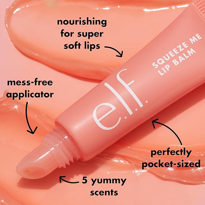 e.l.f. Squeeze Me Lip Balm, Moisturizing Lip Balm For A Sheer Tint Of Color, Infused With Hyaluronic Acid, Vegan & Cruelty-free, Honeydew