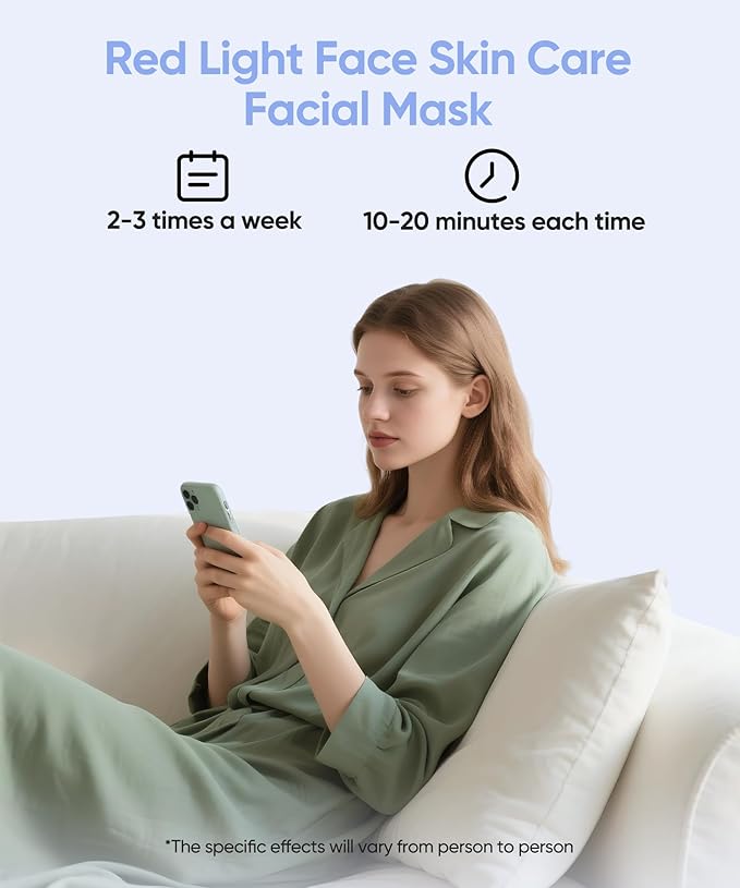 7 Mode Red Light Therapy Mask for Face, FDA-Cleared Portable LED Face Mask with Remote for Wrinkles, Acne & Skin Tone at Home, Near-Infrared 850nm Red Light Therapy Mask, Black