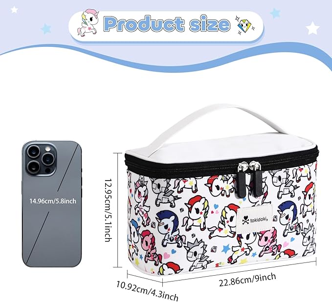 Tokidoki Official Licensed Travel Makeup Bags Toiletry Bags for Women Cosmetic Organizer Bag Large Capacity Travel Makeup Case Organizer