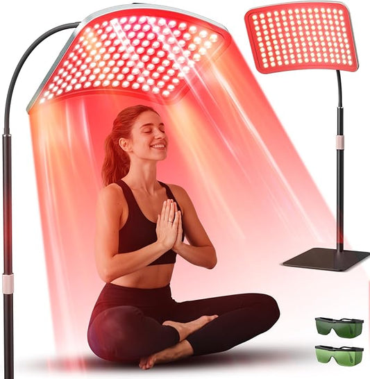 Red Light Therapy for Body and Face, Infrared Red Light Therapy Lamp with Stable Stand, 660nm and 850nm Infrared Pannel