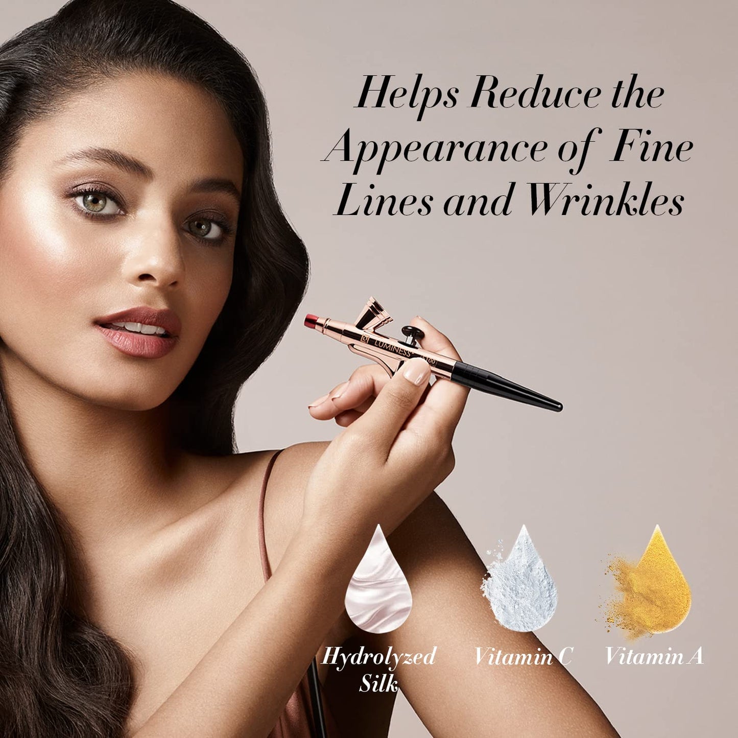 Luminess Air Silk4-In-1 Airbrush Foundation- Foundation, Shade 050 (.5 Fl Oz) - Sheer to MediumCoverage - Anti-Aging Formula Hydrates and Moisturizes - Professional Makeup Kit for Cordless Air Brush