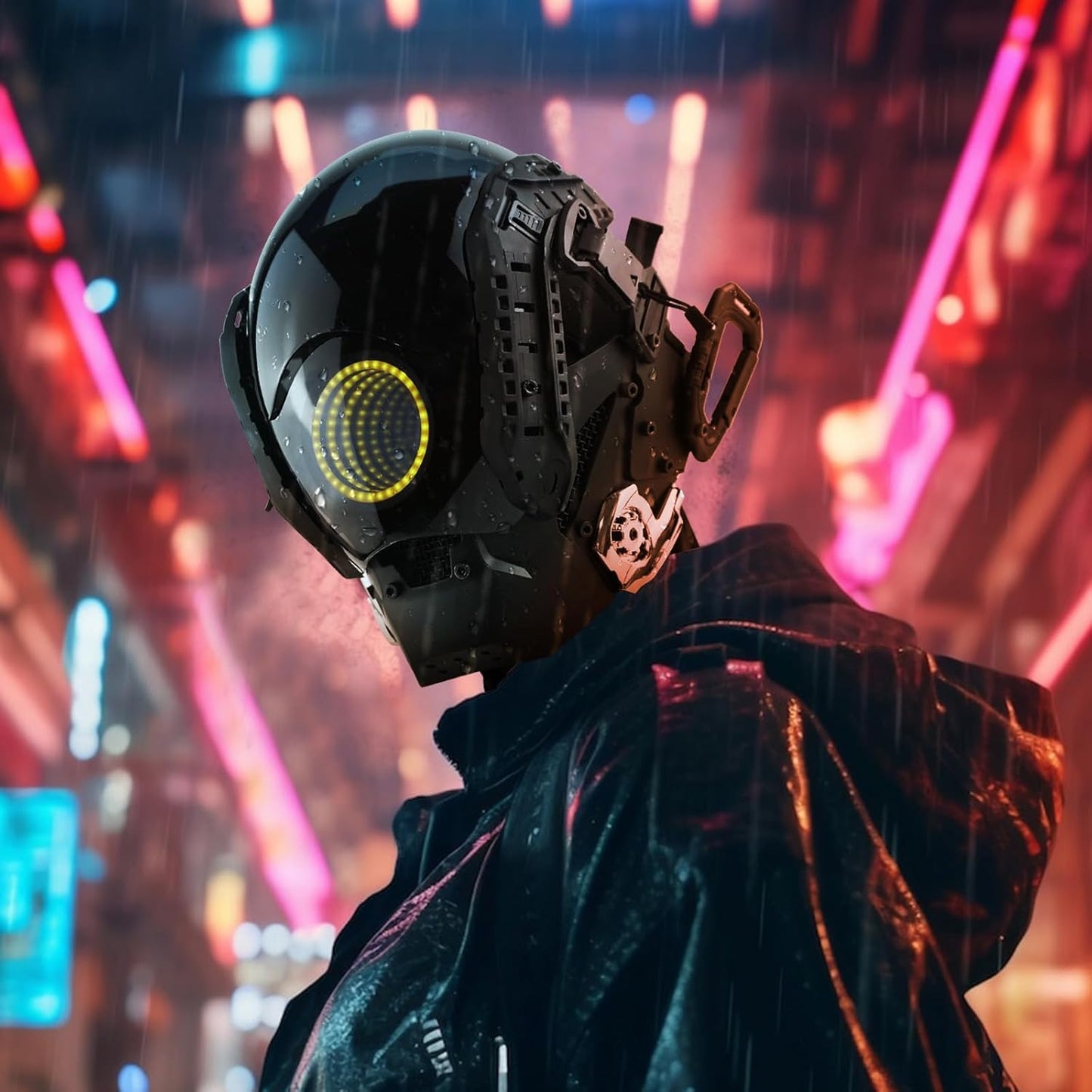 Punk LED Mask, Eye of the Abyss Design, Futuristic Mask Helmet, Perfect for Halloween Party, Cosplay