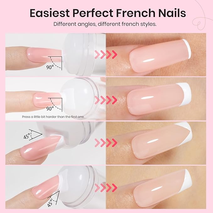 Beetles French Tip Nail Stamp 3Pcs Silicone Nail Stamp Kit with Replacement Nail Stamper Heads and Scrapers Nail Printing Tool for Home Manicure Diy Nail Art Salon Gifts for Girls
