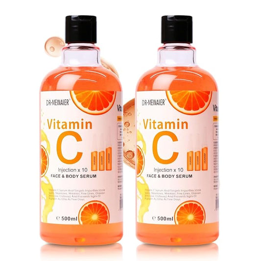 Vitamin C Serum 500ml – Korean Professional Size Brightening Serum with Vitamin C, Vitamin E & Collagen – Daily Facial Care Formula for All Skin Types