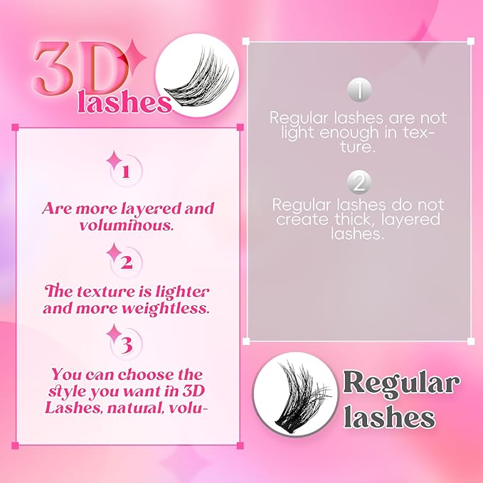FADLASH Cluster Lashes Fluffy 10-18mm Lash Clusters Volume Lash Extension 112Pcs 3D DIY Lash Clusters D Curl Individual Lashes (R02-0.07-D,10-18mm)