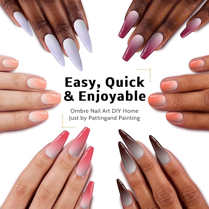 24 Colors Sponge Pat Paint Nail Gel, Pat Painting Gel Polish for Drawing Striper Liner Floral Ombre Blush Blooming Aura Nails Art DIY, UV/LED Cured, No Wipe, 100 Sponges Grabber Pen(24 Colors B)