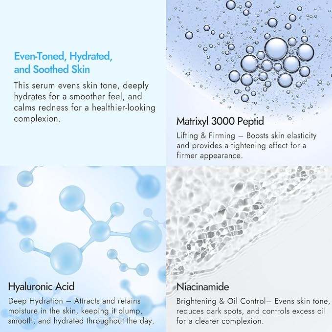 Epielle Complex Niacinamide 10% + Peptides Serum 3 fl.oz, Glowing and Firming Formula for Uneven Tone & Enlarged Pores, Anti-Aging for Face, Korean Skin Care (Hyaluronic + Peptides Serum)