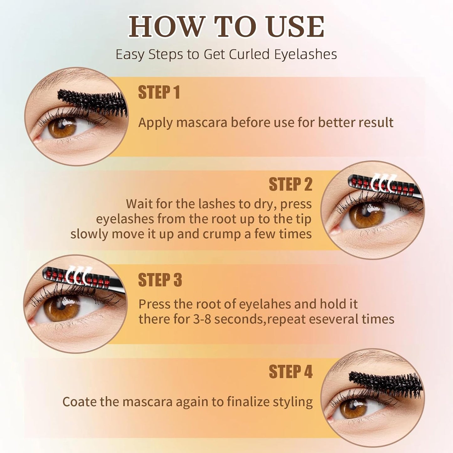 Heated Eyelash Curler-USB Rechargeable Electric Eyelash Curler- Eyelash Curlers Heated 4 Temperature Modes Fast Heat Up Within 3s - 24 Hours Long Lasting- with Led Display for Women Girls(Black)