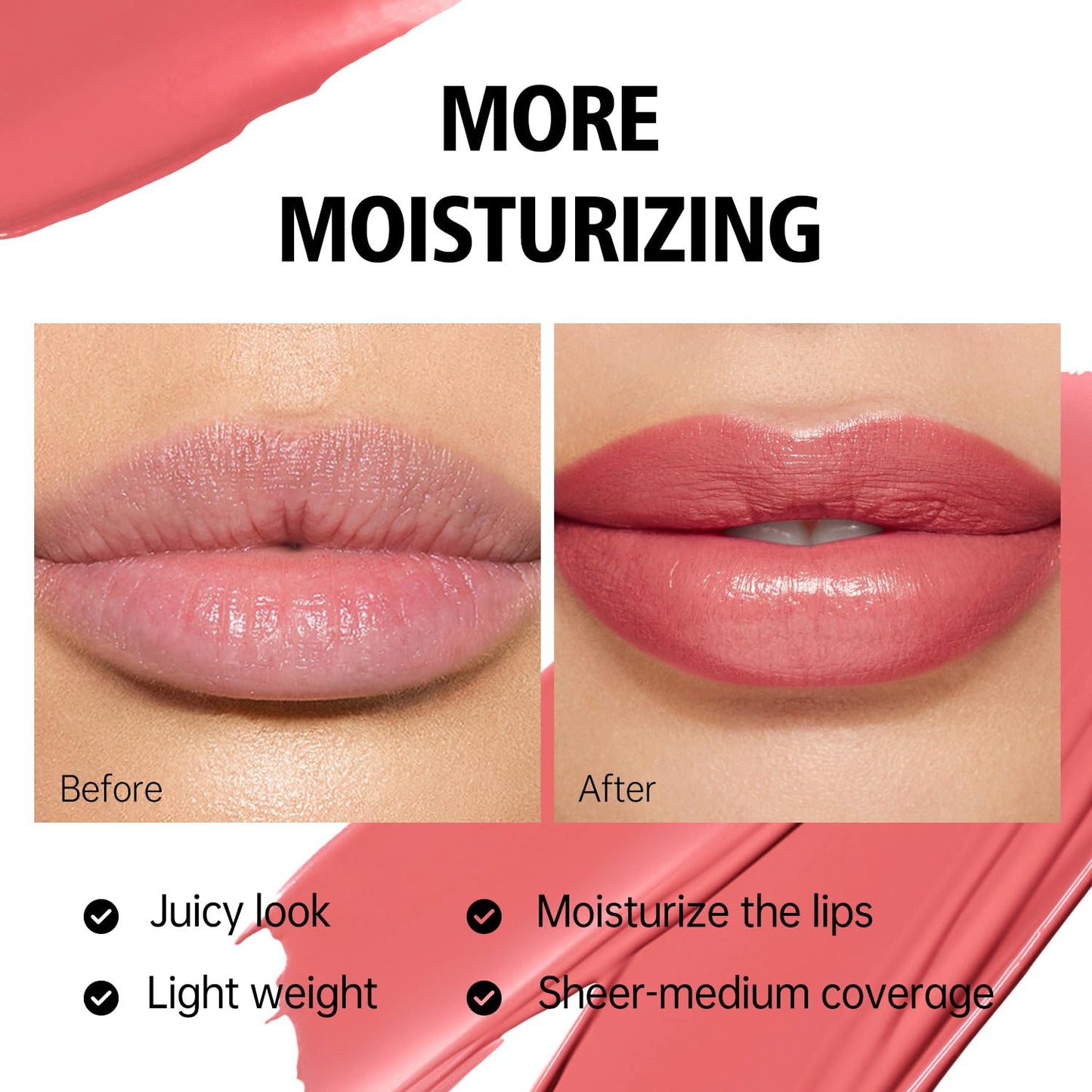 MAKI YIKA Moisture Light Brown Lipstick for Women Hydrate Lip Gloss for Dry Cracked Lips Weightless Glossy Lip Color Juicy Finish,M050 Milk Brown