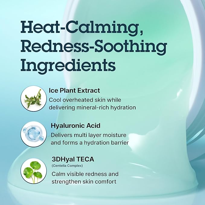 BLITHE Pressed Serum Crystal Iceplant Face Moisturizing Gel - Kbeauty Best Skin Cream for Dry Skin, Korean Serum for Combination Skin & Redness Relief, Face Moisturizer for Dry Skin Cream 1.68 Oz