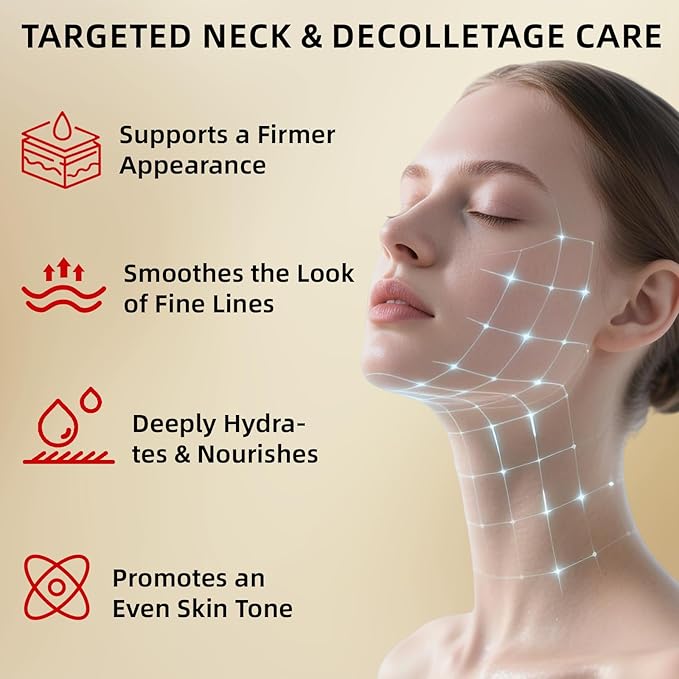 Retinol Neck Firming Cream – Neck Cream for Firming and Tightening, Skin Tightening Cream for Face, Tighten and Lift Neck Cream with Collagen & Hyaluronic Acid, Anti-Aging Moisturizer 1.76 oz