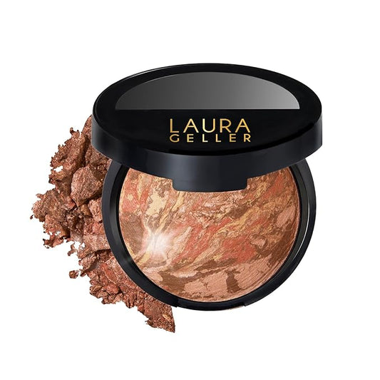 LAURA GELLER NEW YORK Baked Balance-N-Glow Illuminating Foundation - Deep - Buildable Sheer to Light Coverage - Satin Finish