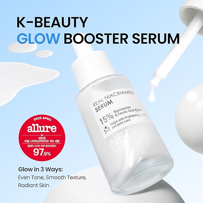 DERMALOGY by NEOGEN Real 15% Niacinamide Serum, Pore Minimizing & Dark Spot Correcting Face Serum with Zinc, Hydrating Vegan Korean Skincare, 1.01 fl oz (30 ml)