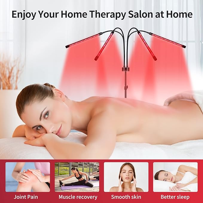 Red Light Therapy for Body Face with Stand,Infrared Light Therapy Lamp,660nm Red Light and Near Infrared 850nm for Back Pain & Muscle Recovery