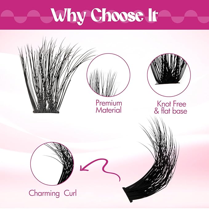 FADLASH Lash Clusters 100D Thick Eyelash Clusters Volume Cluster Eyelash Extensions 12-18mm Individual Lashes C Curl Lash Extension Clusters 3D Effect (100D-0.07-C,12-18mm)