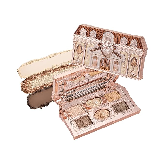 Flower Knows The Sweetie Bear Collection 6-Color Makeup Palette,Brown Eyeshadow Palette with 4 Matte + 2 Shimmer Shades,Blendable Smooth Cute Make Up,0.23 Oz(01 Buttery Croissant)