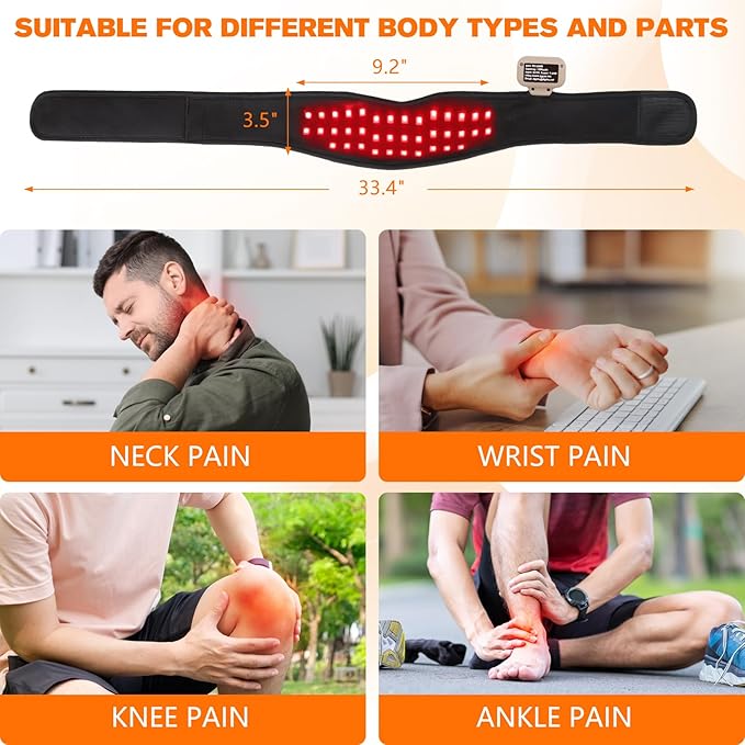 Cordless Red Light Therapy for Neck Chin Firming and V Face Lifting, Portable 8 Color Light Therapy Wrap for Hand Feet Wrist Pain Relief, Infrared Light Therapy Pad