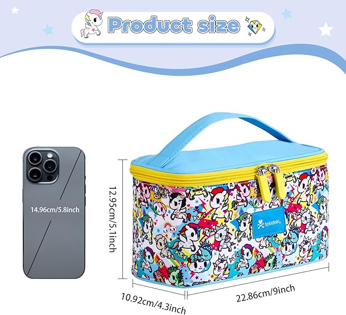 Tokidoki Official Licensed Travel Makeup Bags Toiletry Bags for Women Cosmetic Organizer Bag Large Capacity Travel Makeup Case Organizer