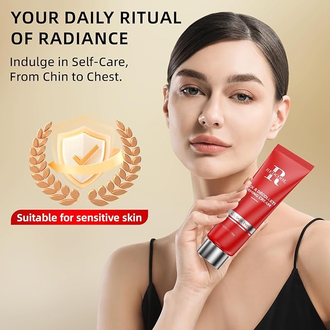 Retinol Neck Firming Cream – Neck Cream for Firming and Tightening, Skin Tightening Cream for Face, Tighten and Lift Neck Cream with Collagen & Hyaluronic Acid, Anti-Aging Moisturizer 1.76 oz