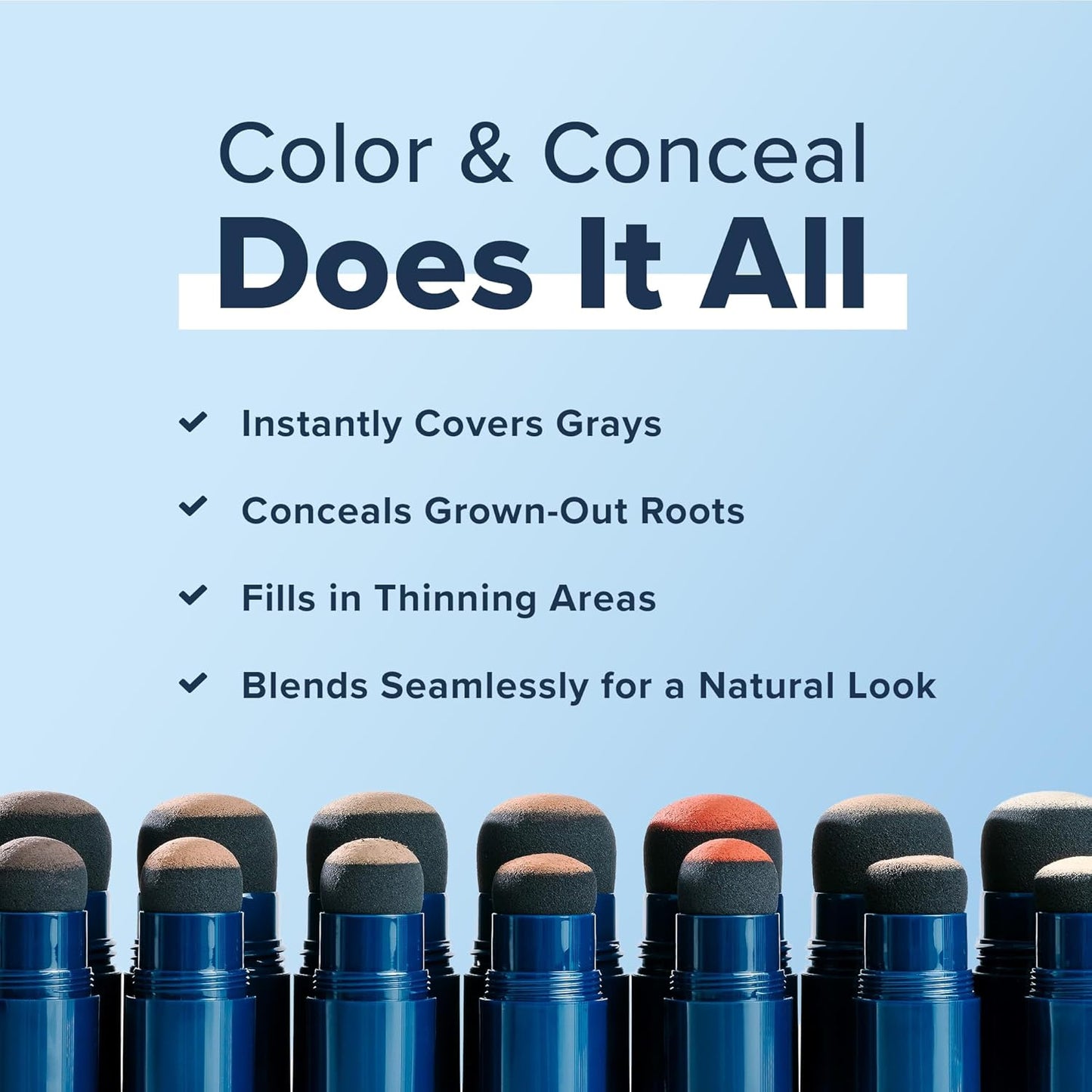 TRUHAIR Jumbo Color & Conceal Waterproof Root Touch Up Hair Color Concealer - Hair Cover up for Gray Coverage and Hairline Filling - 11 Hair Colors Available (Red)
