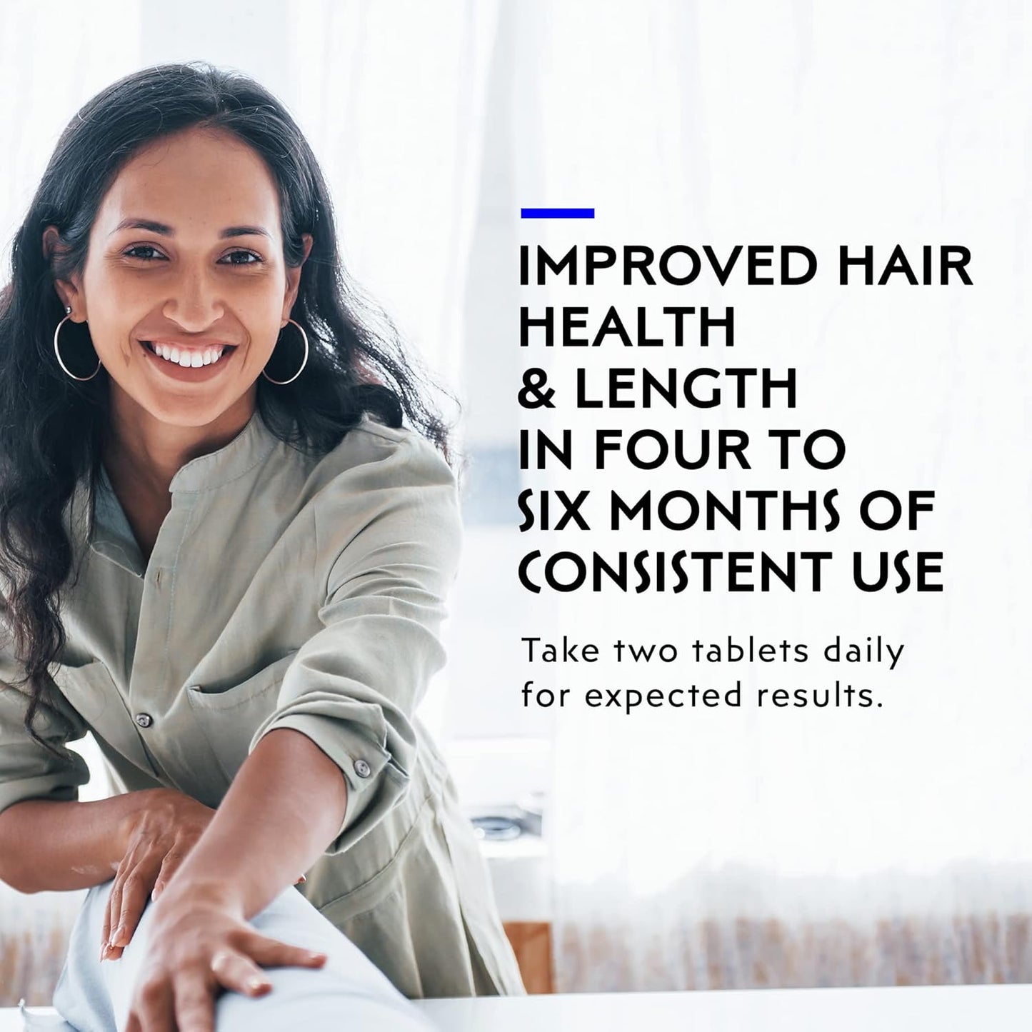 Elon R3 Hair Growth Supplement for Women – Vitamins w/ 5000 mcg Biotin Per Serving & Collagen Peptides for Healthy, Thick Hair – Extra Strength - Extended Release (60 Tablets)