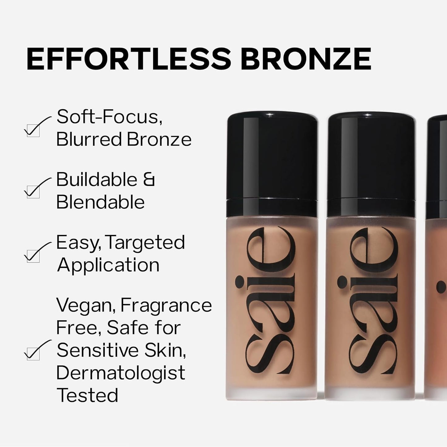 Saie Dew Bronze - Hydrating Liquid Bronzer Stick For a Sun Kissed Glow - Liquid Contour Stick Infused with Nourishing Skin Care Ingredients - Sculpted Face Makeup Essential - Sail (0.4 oz)