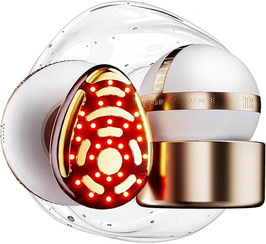 INIA SPHERA Upgraded 8-in-1 Microcurrent Facial Device for Face & Neck – Red Light, Thermal & Cooling Beauty Tool, 5 Custom Modes, at-Home Skin Stimulation & Glow Care Skincare Tool