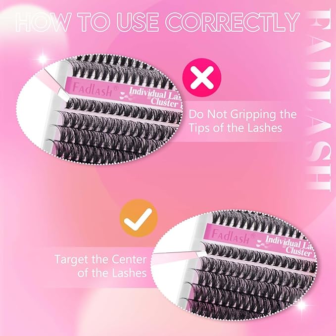 Lash Clusters Fluffy 40D+50D 10-18mm Mixed Tray 3D Effect Thick Eyelash Clusters D Curl Individual Lashes 280pcs Eyelash Extension Clusters Wispy Soft DIY Lash Extensions (40D+50D-0.07-D,10-18mm)