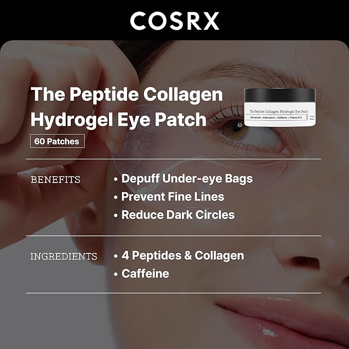 COSRX Peptide Skin Care Set - 6X Booster Toner Serum + Collagen Hydrogel Eye Patch, Korean Skin Care