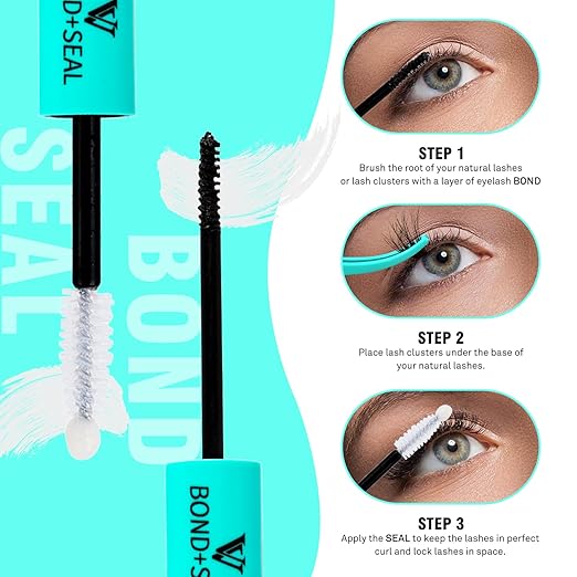 VAVALASH 3 in 1 Lash Bond and Seal Clusters Glue Lash Remover, Waterproof Cluster Lash Glue for DIY Lash Extension Strong Hold Individual Eyelash (Black)