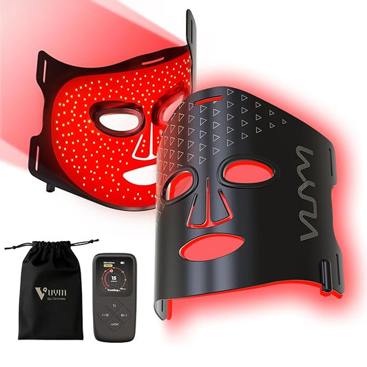 Red Light Therapy Mask: 292 LEDs High Energy Professional Infrared Red Light Therapy Device for Face Led Lighting Facial Mask Replace Photon Rejuvenation - Black Bag