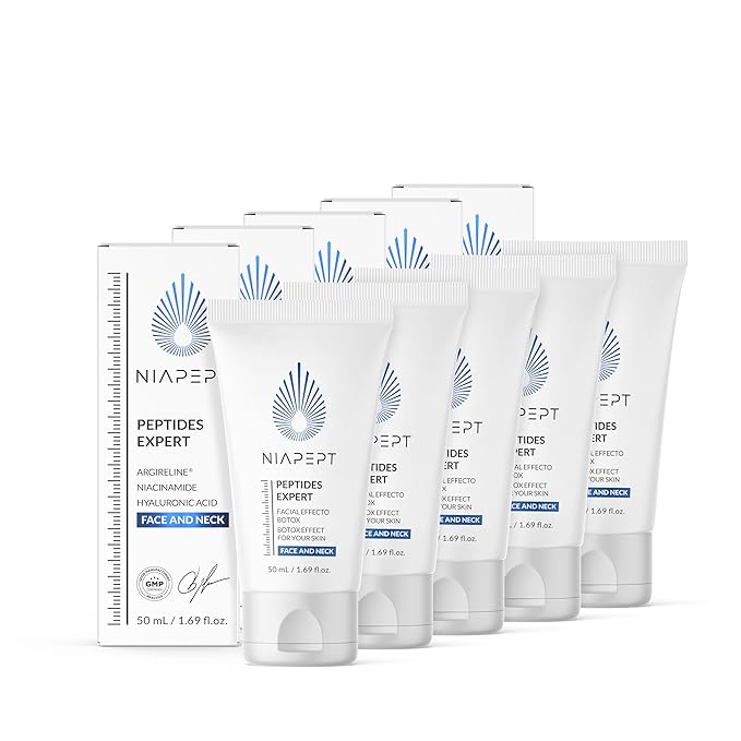 | Face & Neck Cream | With Argireline, Niacinamide & Hyaluronic Acid | Lightweight & Hydrating | 1.69 fl oz | 5 Pack