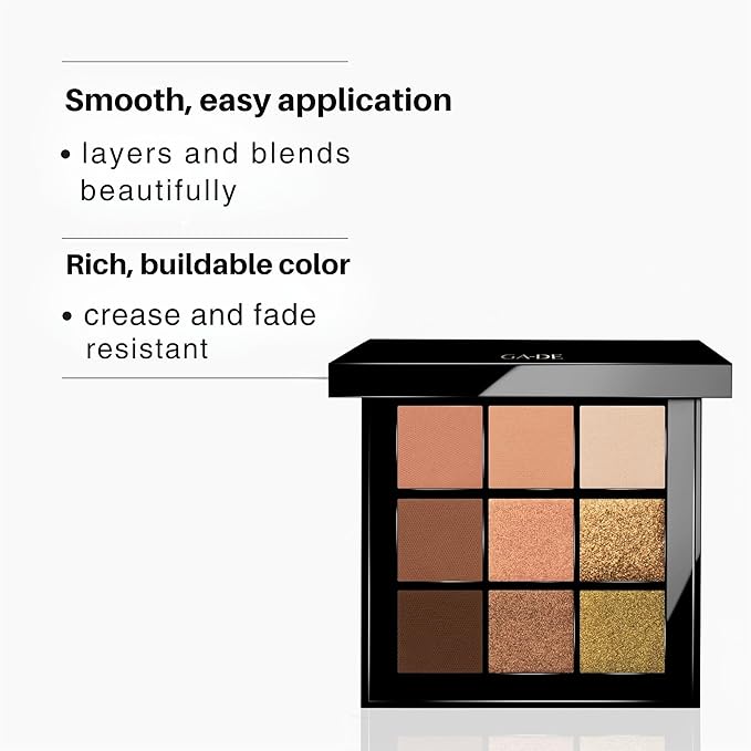GA-DE Velveteen Eyeshadow Palette, 53 - Eyeshadow Collection with Light to Deep Shades - for Matte, Metallic, Silky and Shimmery Finishes - 0.286 oz