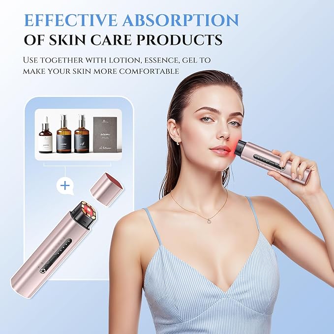 5-in-1 Mutifunctional Face Massager Tool - Skin Tightening & Lifting Device - 5 Color Face Light Therapy Device - Professional Skin Care Beauty Devices for Face, Neck, and Eyes