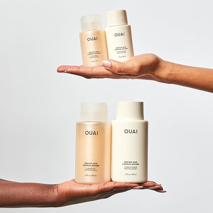 OUAI Medium Shampoo Travel Size - Hydrating Shampoo with Coconut Oil, Babassu, Kumquat Extract & Keratin - Strengthens, Nourishes & Adds Shine - Paraben & Sulfate Free Hair Care Products (3 Oz)