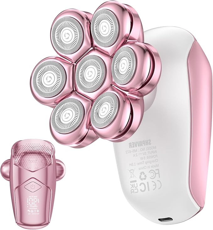 SHPAVVER Electric Razors for Women Legs: Rechargeable Body Shaver - Waterproof Wet Dry Hair Remover - Trimmer for Lady Face Underarms