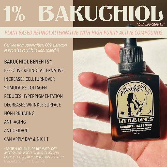 Botanical Bakuchiol Face Oil Serum | Holistic Retinol Alternative | Waterless blend of 17 botanicals | Anti-Aging Natural Skin Care For Fine Lines & Wrinkles | Hydrating & Brightening