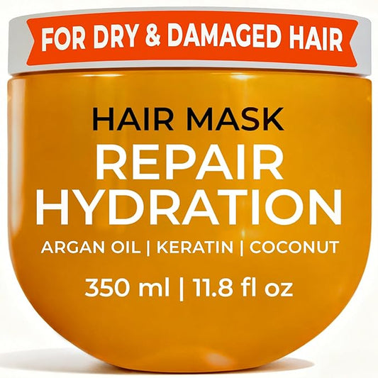 VAO Deep Conditioning Hair Mask for Damaged Hair – Intensive Hydrating Hair Treatment with Argan Oil, Shea Butter, Keratin, Hyaluronic Acid – Deep Conditioner for All Hair Types – 11.8 Fl Oz